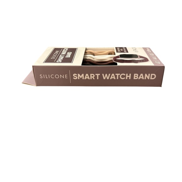 Silicone Smart Watch Band 6-Pack - Black, Brown, White, Tan - Picture 3 of 3